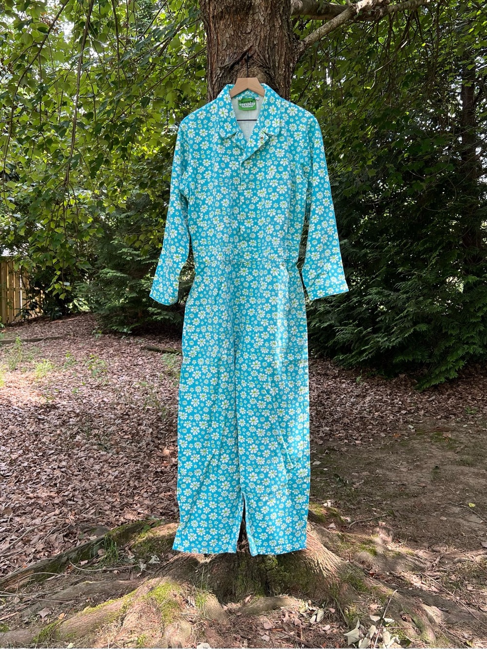 Big Bud Press Blue Lazy Daisy Everyday Jumpsuit Size L - Picture 2 of 7